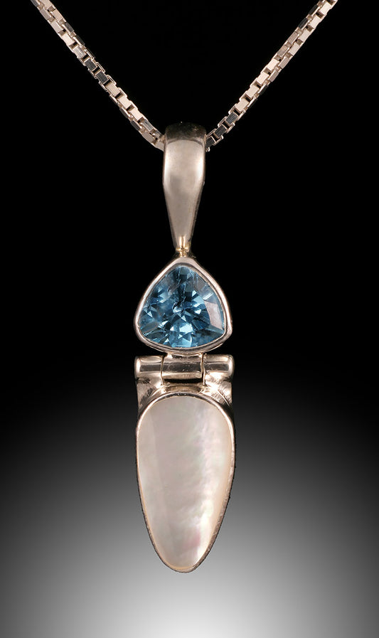 Blue Topaz & Mother of Pearl Pendant