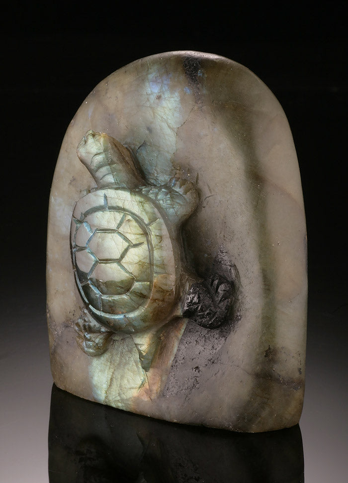 Labradorite Turtle Carving
