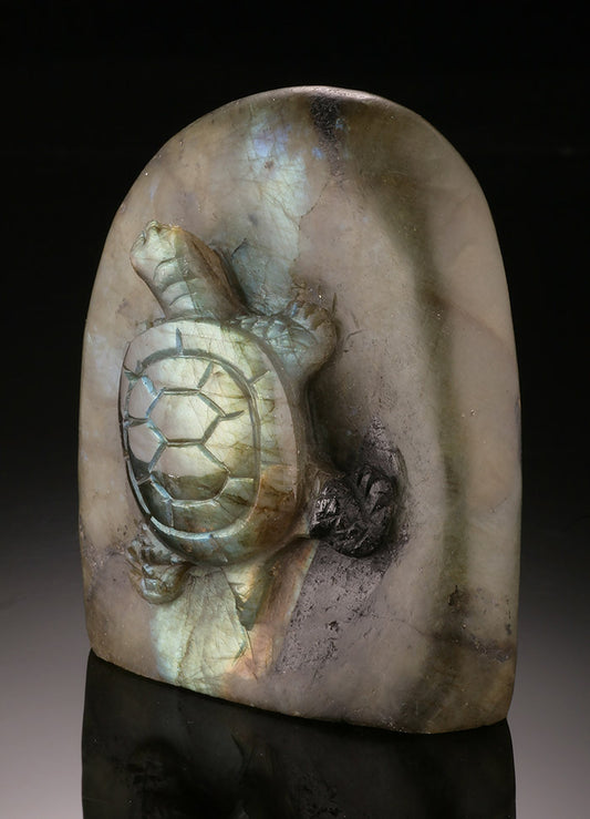 Labradorite Turtle Carving