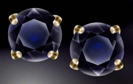 4mm Blue Sapphire Earrings in 14 Karat Gold
