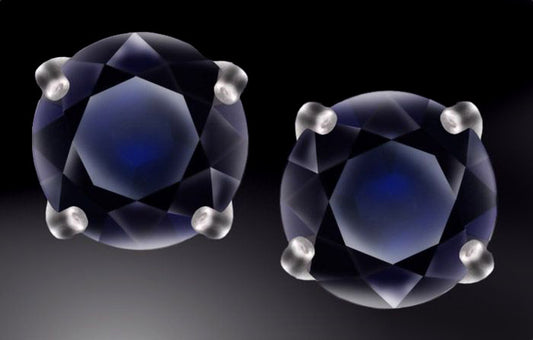 4mm Blue Sapphire Earrings in Sterling Silver