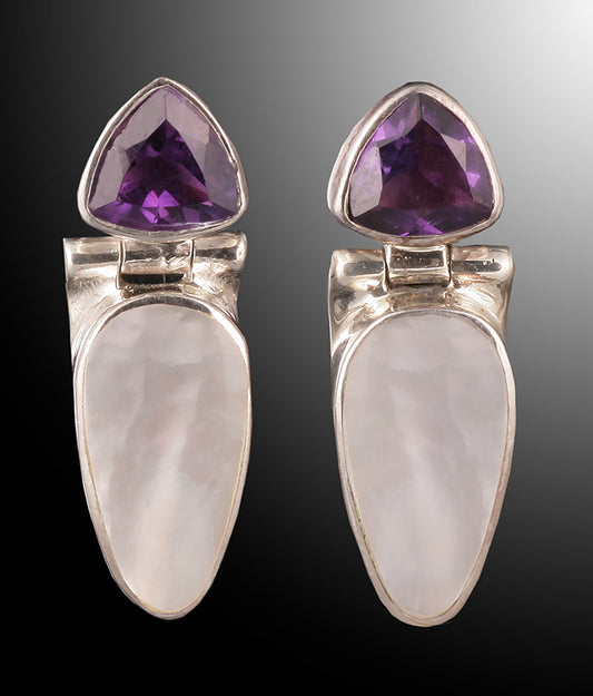 Amethyst and Mother of Pearl Earrings