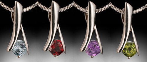 Gemstone "Branch" Pendant with Chain