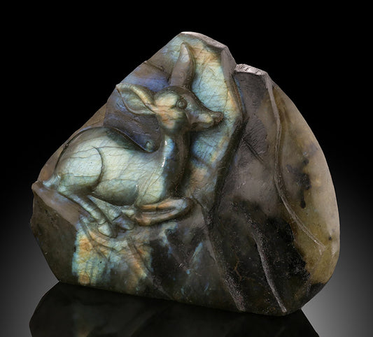 Labradorite Deer Carving