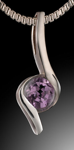 Gemstone "Swoop" Pendant with Chain