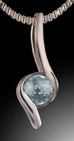 Gemstone "Swoop" Pendant with Chain