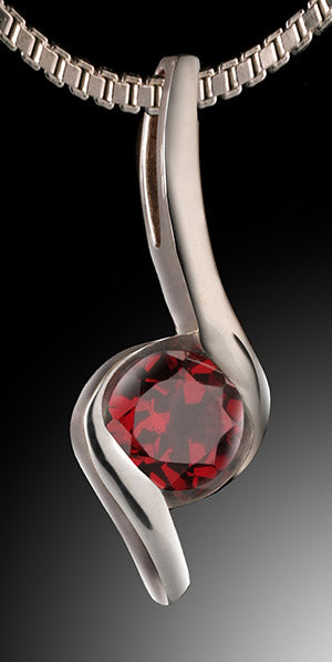 Gemstone "Swoop" Pendant with Chain