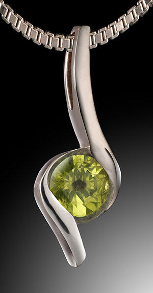 Gemstone "Swoop" Pendant with Chain