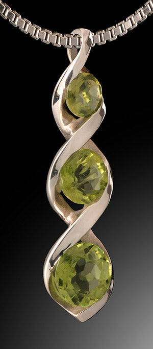 Gemstone "Twist" Pendant with Chain