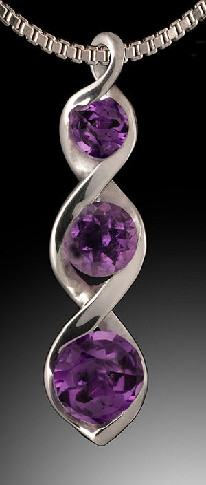 Gemstone "Twist" Pendant with Chain
