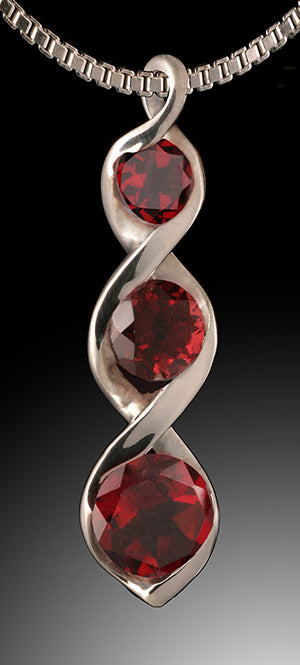 Gemstone "Twist" Pendant with Chain
