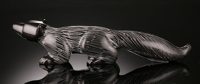 Zuni Wolf Fetish - Black Marble