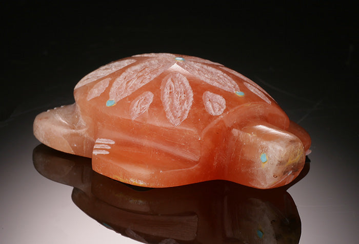 Zuni Turtle Fetish - Orange Alabaster