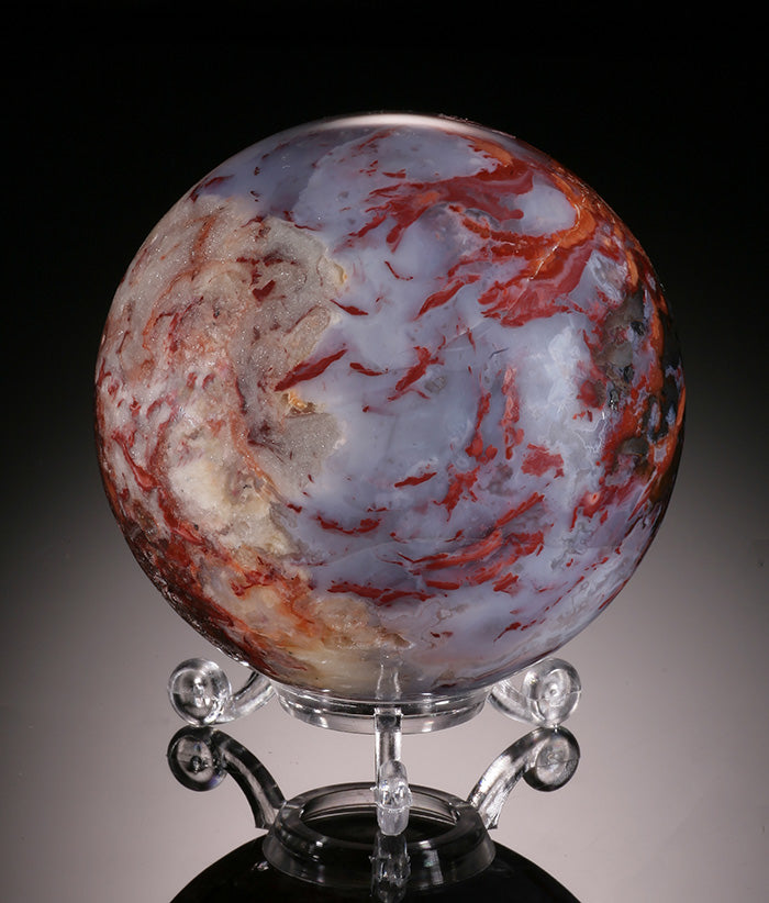 Red Agate Sphere, Morocco (with stand)