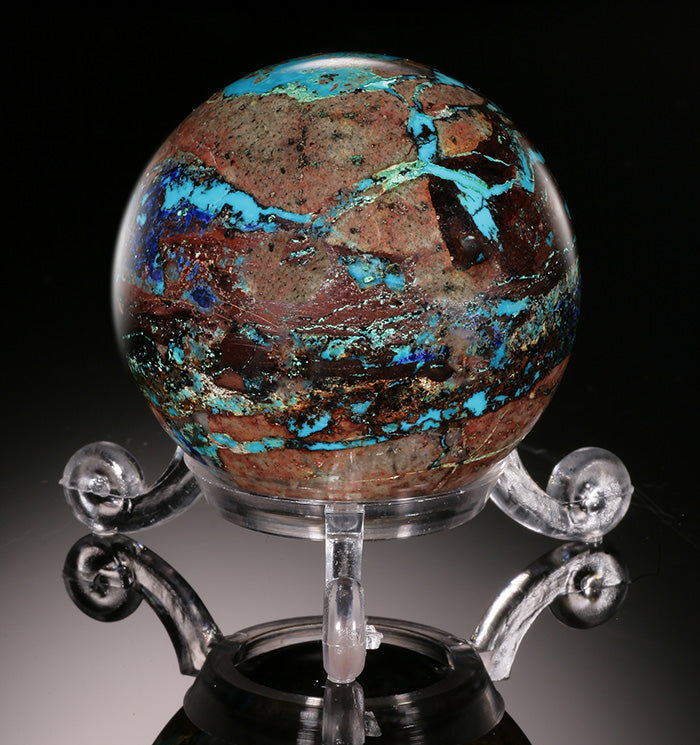 Azurite and Chrysocolla Sphere - Namibia (w/ stand)