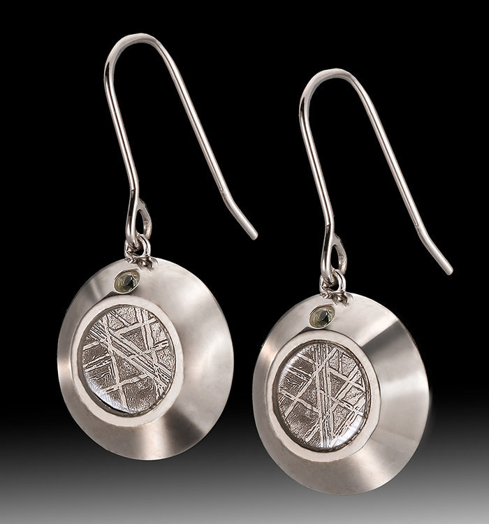 Swedish Meteorite & Moldavite Dangle Earrings