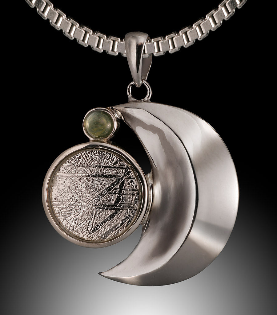 Swedish Meteorite Pendant "Crescent Moon" (with chain)