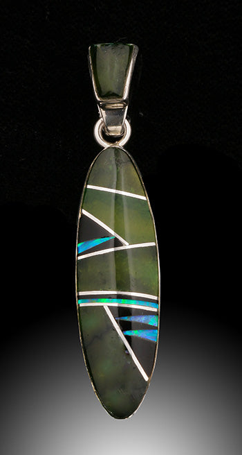 Zuni Inlay Pendant / Sonoran Green Turquoise- Cathy Webster