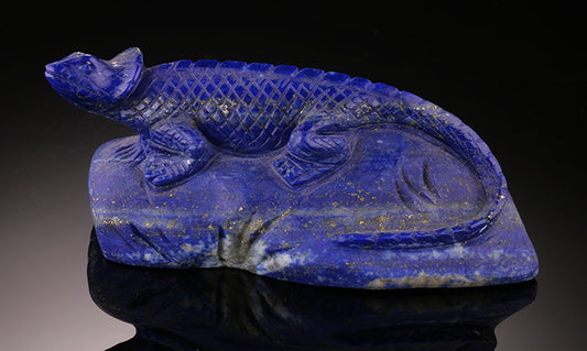 Lapis Lazuli Lizard Carving