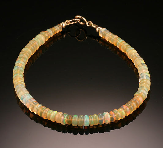 Ethiopian Opal Beaded Bracelet (14k Yellow Gold)