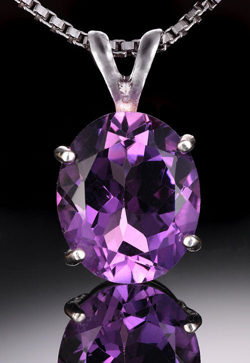 9x7mm Amethyst Gemstone Pendant