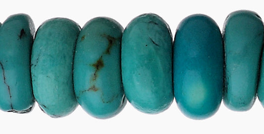 7mm  Turquoise Roundelle Beads