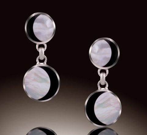 Phases of the Moon Double Drop Earrings