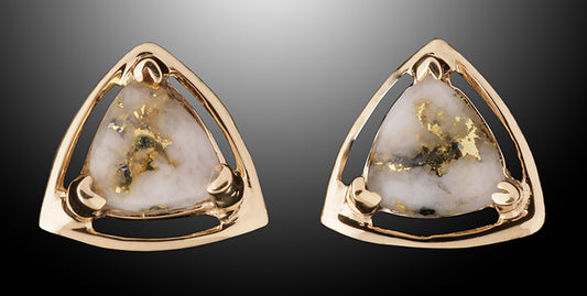 Gold/Quartz Stud Earrings