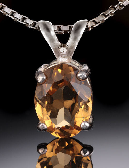 9x7mm Citrine Gemstone Pendant