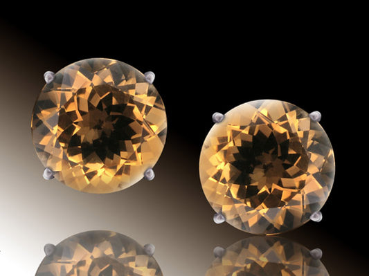 4mm Citrine Stud Earrings