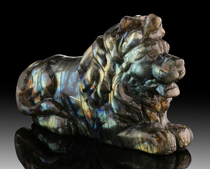 Labradorite Lion Carving