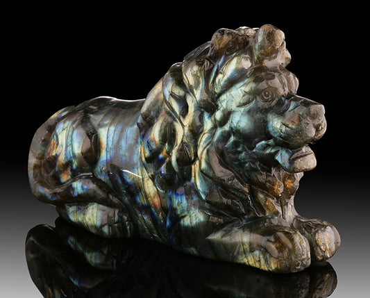 Labradorite Lion Carving