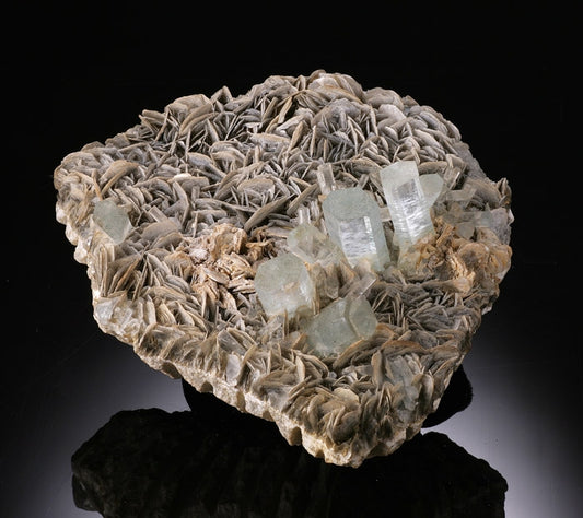 Aquamarine on Muscovite