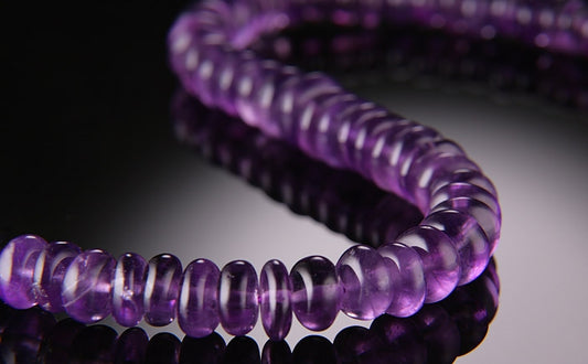 Smooth Roundelle Amethyst Necklace