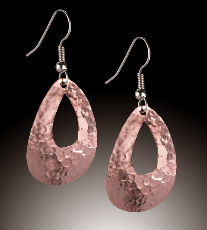 Hammered Copper Earrings- Navajo