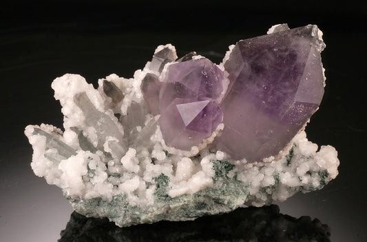 Amethyst Cluster with Calcite, China