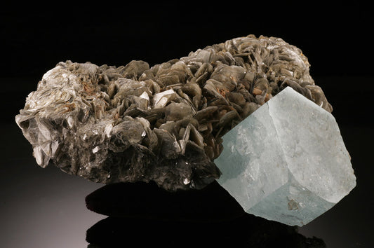 Aquamarine on Muscovite