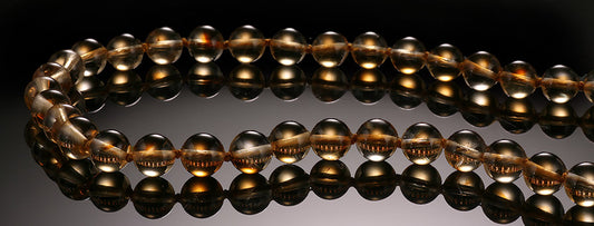 Citrine Beaded Necklace 6mm