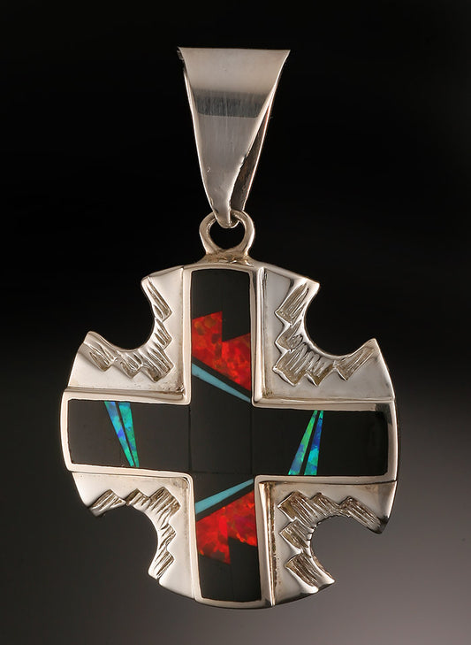 Onyx & Cultured Opal Pendant