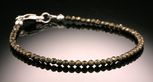Faceted Pyrite Bead Bracelet