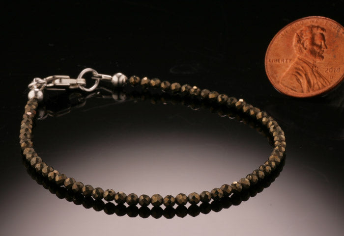Faceted Pyrite Bead Bracelet