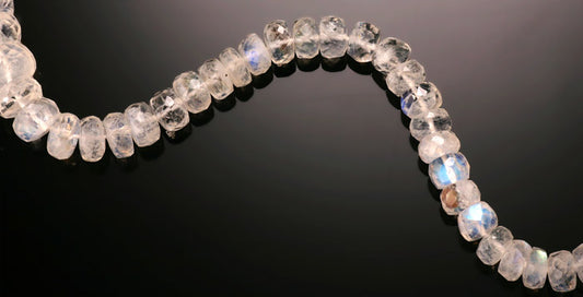 Facetted Moonstone Roundelles