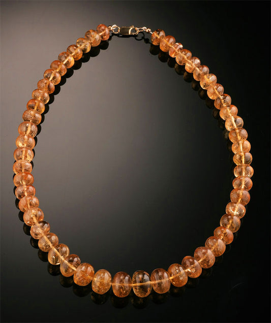 Imperial Topaz Bead Necklace (14k Yellow Gold)