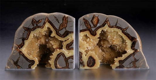 3.75" Septarian Geode Bookends