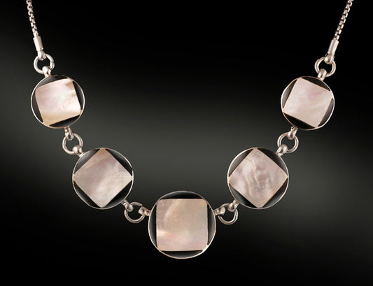 5-Disc Mother of Pearl and Shell Necklace
