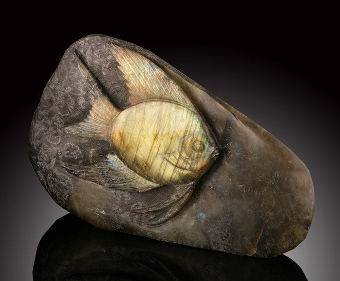 Labradorite Fish Carving