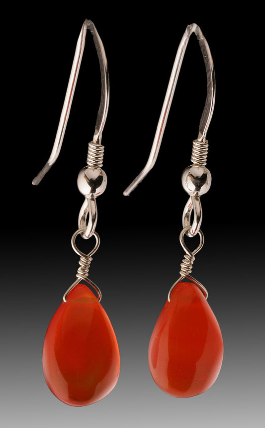 Carnelian Bead Earrings