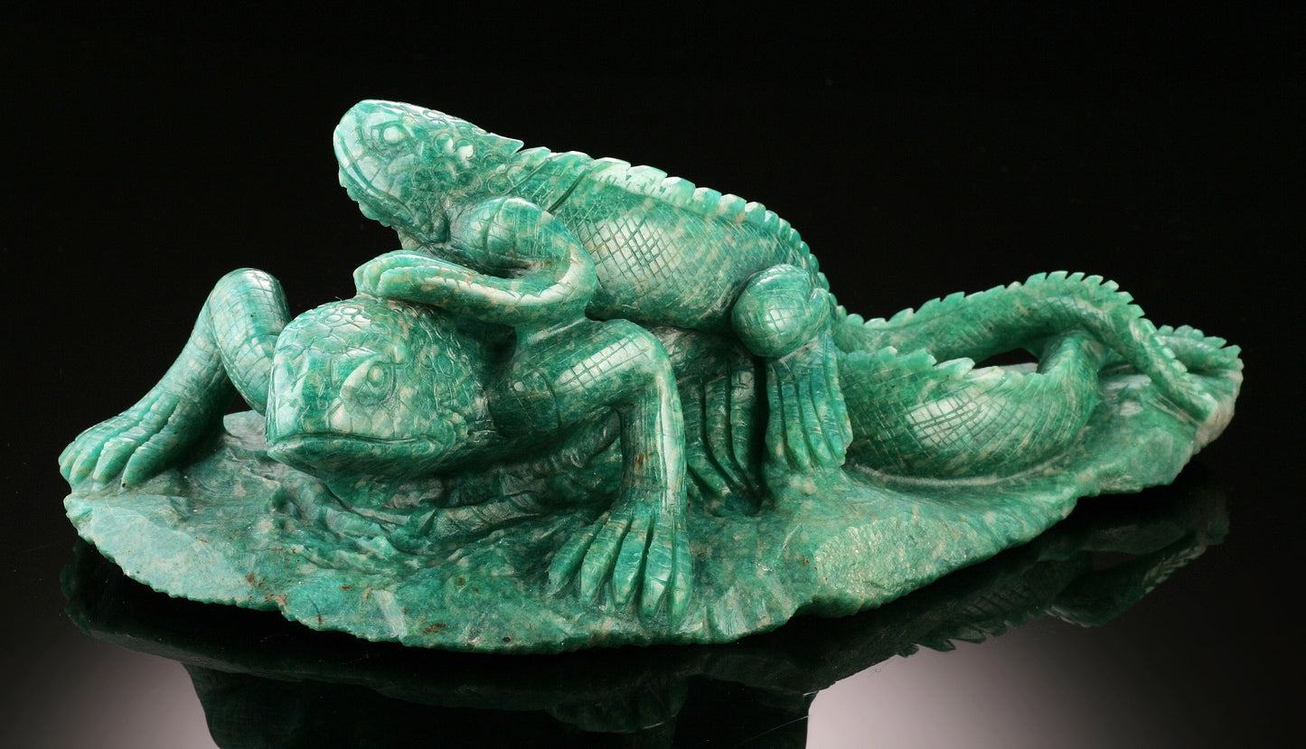 Amazonite Lizards- Gem Carving