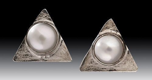Triangle Pearl Studs