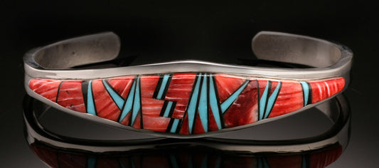 Navajo Cuff Bracelet (Spiny Oyster & Turquoise)